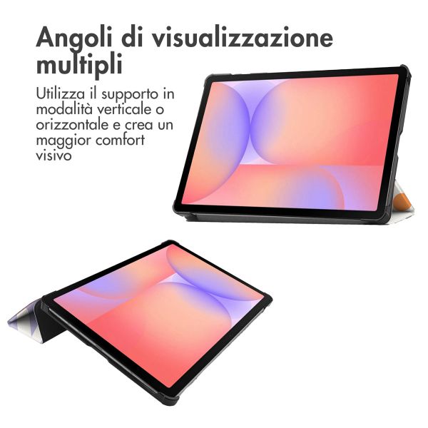 imoshion Cover Trifold Design Samsung Galaxy Tab S9 11.0 pollici / S10 Lite / S10 FE / S9 FE 10.9 pollici - Flower Distance