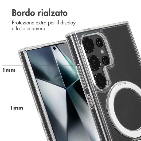 Accezz Cover con anello e supporto con MagSafe Samsung Galaxy S24 Ultra - Trasparente