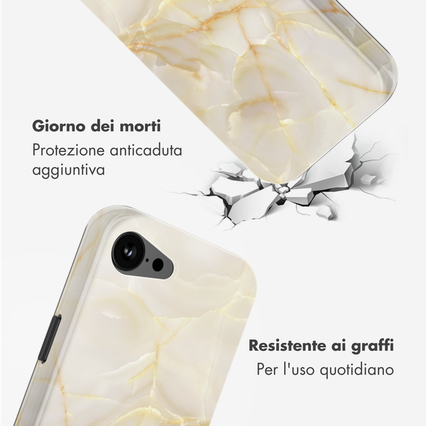 Selencia Cover posteriore Vivid con MagSafe Apple iPhone 17e / 16e - Golden Beige Marble
