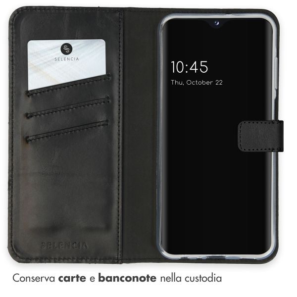Selencia Cover a libro in vera pelle Samsung Galaxy A25 (5G) - Nero