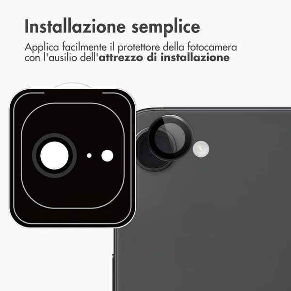 imoshion 2 Pack Protezione Lente Fotocamera per Apple iPhone 17e / 16e - Nero