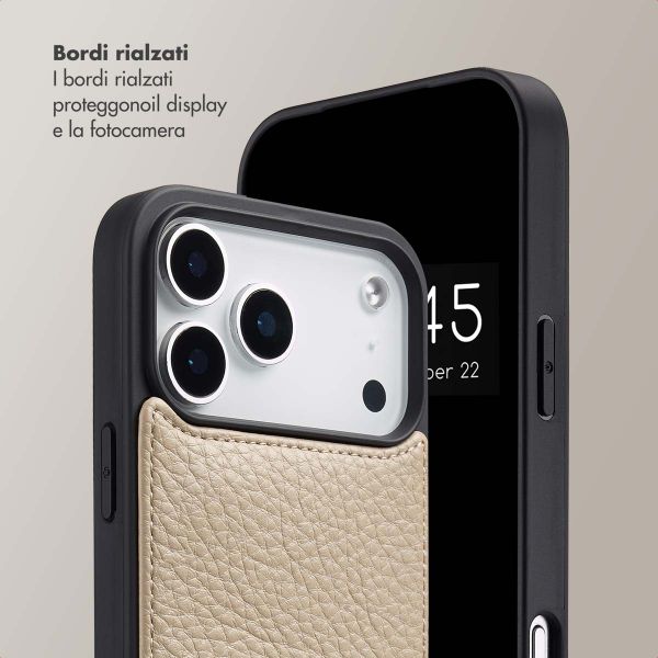 Selencia Cover per telefono Nova con cordino e portacarte Apple iPhone 17 Pro Max - Beige