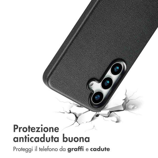 Accezz Cover in Pelle con MagSafe Samsung Galaxy S25 - Onyx Black