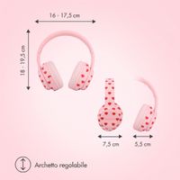 imoshion Cuffie wireless per bambini con LED Light - Limitatore di decibel - Con cavo AUX - Cuoricini