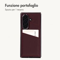 imoshion Cover posteriore MagSafe in pelle sintetica con portacarte Samsung Galaxy Z Fold 8 Ultra - Wine Red