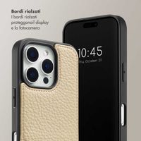 Selencia Cover per telefono Nova con cordino e portacarte Apple iPhone 16 Pro Max - Beige