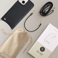 Selencia Cover per telefono Nova con cordino e portacarte Apple iPhone 15 - Nero