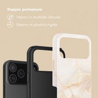 Selencia Cover Posteriore Vivid Apple iPhone 18 Pro Max - Golden Beige Marble