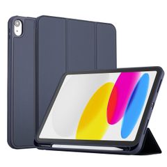 Accezz Cover a libro in silicone Smart Apple iPad 11 (2025) 11 pollici A16 / iPad 10 (2022) 10.9 pollici - Blu scuro