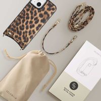 Selencia Cover per telefono Nova con cordino e portacarte Apple iPhone 14 / 13 - Leopard