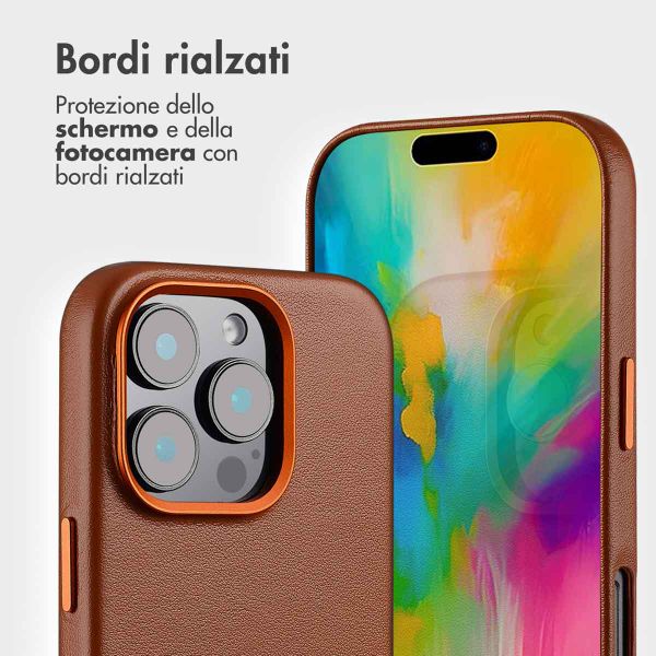 Accezz Cover in pelle 2 in 1 con MagSafe Apple iPhone 16 Pro Max - Sienna Brown