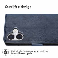 imoshion Cover a libro di Lusso Apple iPhone 16 - Blu scuro
