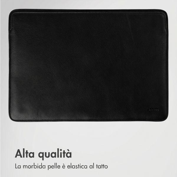 Accezz Cover in pelle per Apple MacBook 14 pollici - Laptopsleeve - Nera