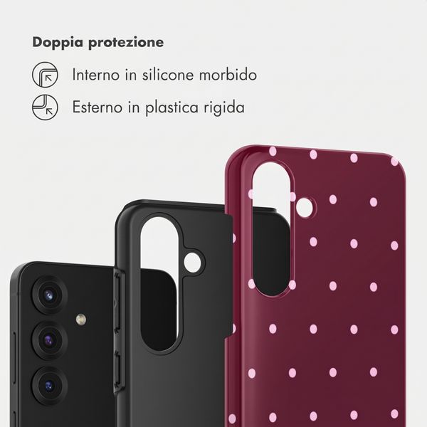 Selencia Cover Posteriore Vivid Samsung Galaxy S25 - Happy Dots Burgundy