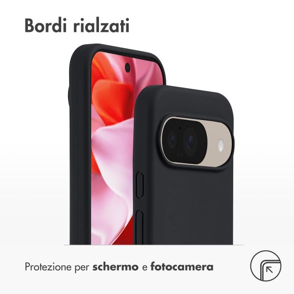 Accezz Cover Posteriore in Silicone Liquido Google Pixel 11 / 11 Pro / 10 / 10 Pro - Nero