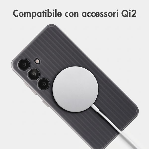 Accezz Cover Lite con MagSafe | Fluted | Samsung Galaxy S24 - Grigio
