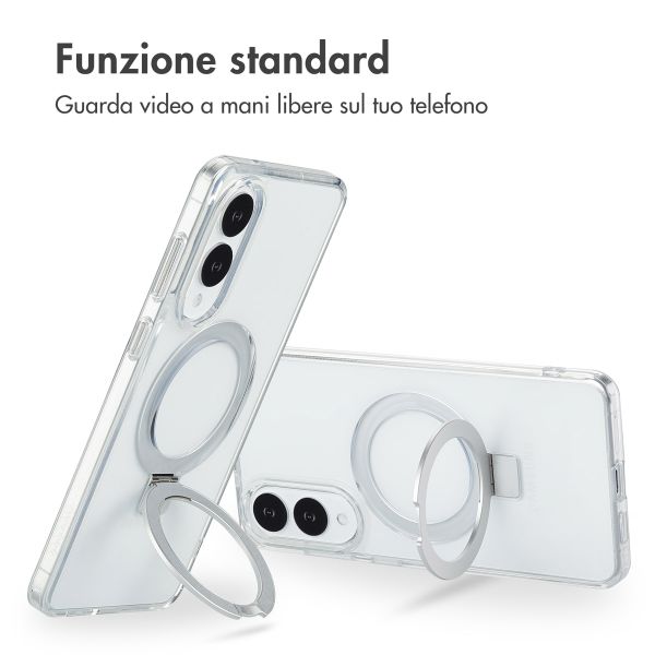 Accezz Cover con anello e supporto con MagSafe Samsung Galaxy S25 Edge - Trasparente