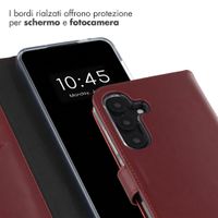 Selencia Cover a libro in vera pelle Samsung Galaxy S25 - Burgundy