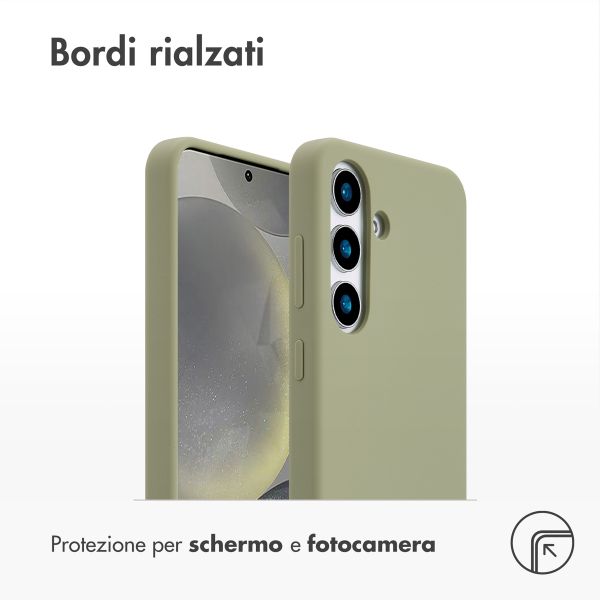 Accezz Cover in silicone liquido con MagSafe Samsung Galaxy S25 - Cooper Green