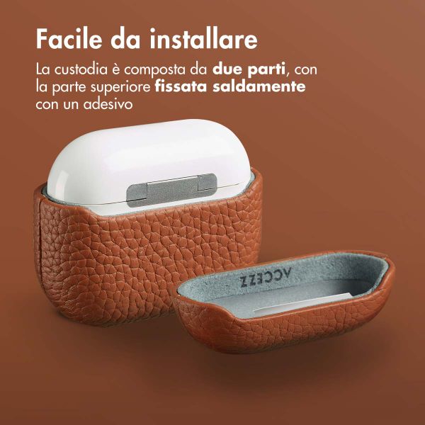 Accezz Cover in vera pelle  Apple Airpods 3 - Cognac
