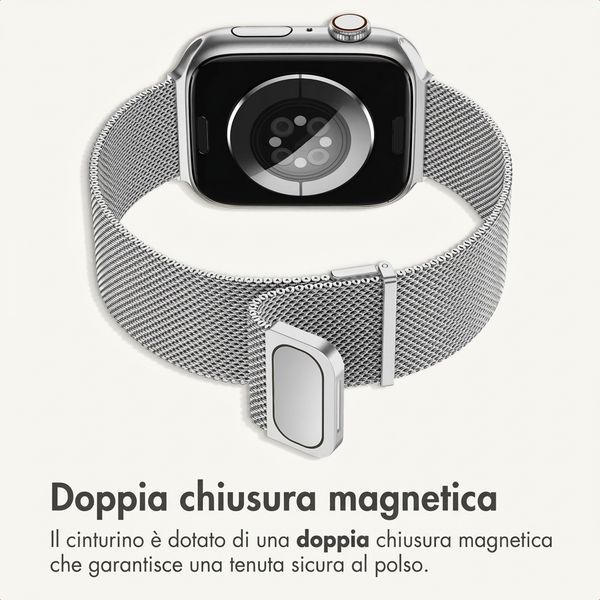 imoshion Milanees magnetisch bandje Apple Watch | 44/45/46/49 mm - Zilver