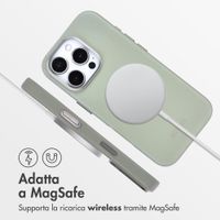 Accezz Cover in Pelle con MagSafe Apple iPhone 16 Pro - Light Grey