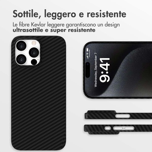 Accezz Cover MagSafe Kevlar® Apple iPhone 15 Pro Max - Nero