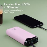 imoshion Powerbank da 20.000 mAh - Caricabatterie rapido da 22,5 W - USB-C / USB-A - Rosa