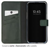 Selencia Cover a libro in vera pelle Apple iPhone 15 - Verde