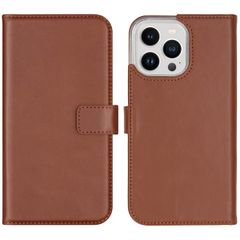 Selencia Cover a libro in vera pelle Apple iPhone 14 Pro Max - Marrone chiaro