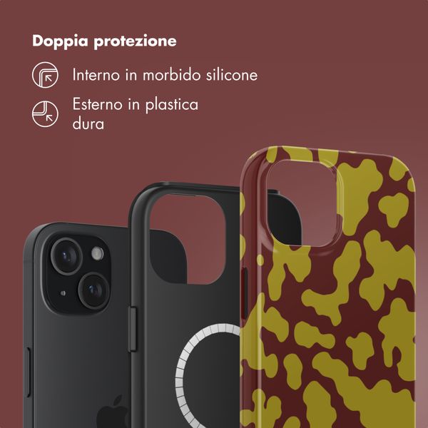 Selencia Cover posteriore Vivid con MagSafe Apple iPhone 15 - Moo'd Olive Dust