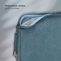 Selencia Cover per laptop in velluto a coste 15-16 pollici - Sleeve per laptop - Slate Blue