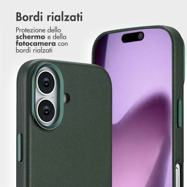 Accezz Cover in pelle 2 in 1 con MagSafe Apple iPhone 17 - Cedar Green