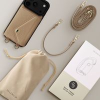 Selencia Cover per telefono Sera con cordino e portacarte a busta Apple iPhone 18 Pro Max / 17 Pro Max - Taupe