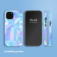 Selencia Cover posteriore Vivid con MagSafe Apple iPhone 15 - Holographic Blue Dream