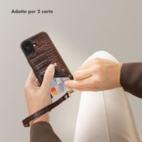 Selencia Cover per telefono Nova Croco con cordino e portacarte Samsung Galaxy A36 - Choco Brown
