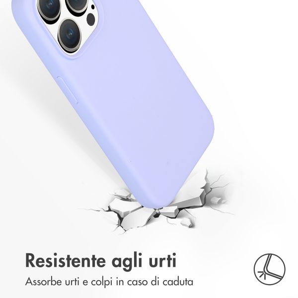Accezz Cover in silicone liquido con MagSafe Apple iPhone 15 Pro - Viola