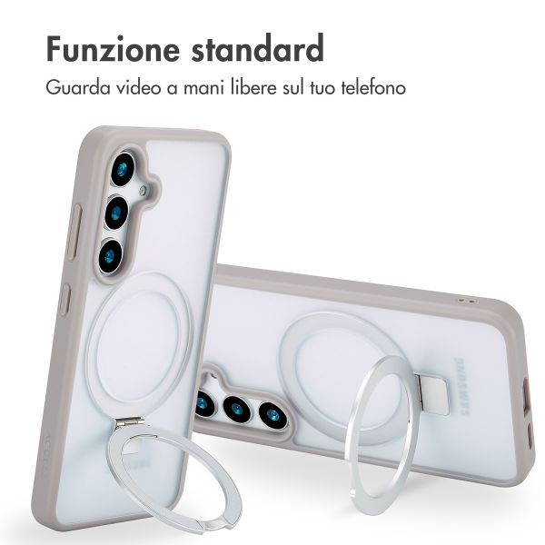 Accezz Cover con anello e supporto con MagSafe Samsung Galaxy S24 - Grigio