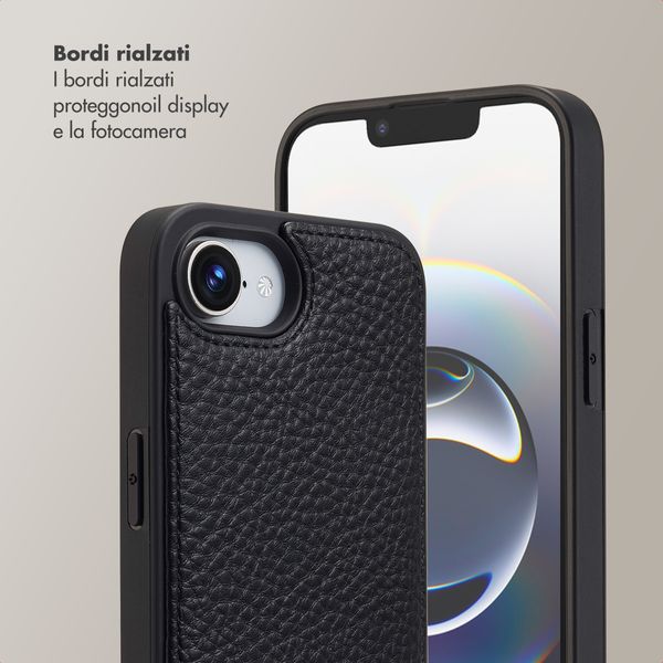 Selencia Cover per telefono Nova con cordino e portacarte Apple iPhone 17e / 16e - Nero