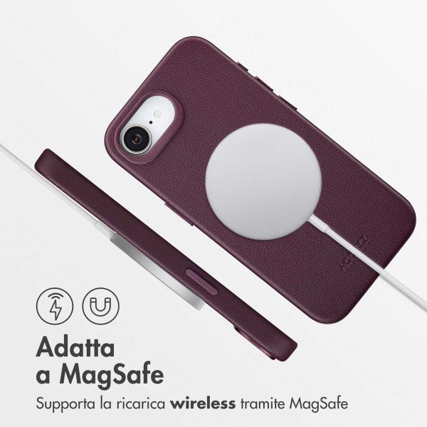 Accezz Cover in Pelle con MagSafe Apple iPhone 17e / 16e - Heath Purple