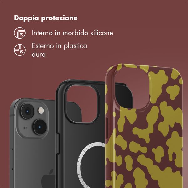 Selencia Cover posteriore Vivid con MagSafe Apple iPhone 14 - Moo'd Olive Dust