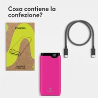 imoshion Powerbank da 20.000 mAh - Caricabatterie rapido da 22,5 W - USB-C / USB-A - Hot Pink