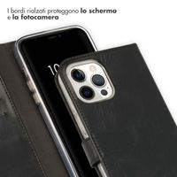 Selencia Cover a libro in vera pelle Apple iPhone 12 Pro Max - Nero