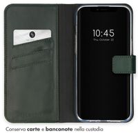 Selencia Cover a libro in vera pelle Apple iPhone 15 Plus - Verde