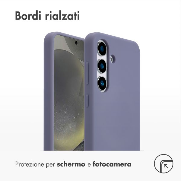 Accezz Cover in silicone liquido con MagSafe Samsung Galaxy S25 - Lavender Gray
