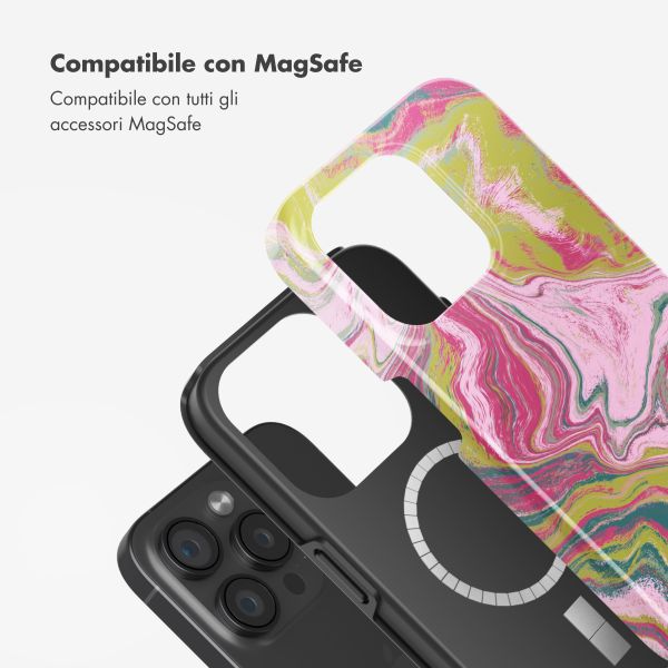 Selencia Cover posteriore Vivid con MagSafe Apple iPhone 15 Pro - Marble Pink