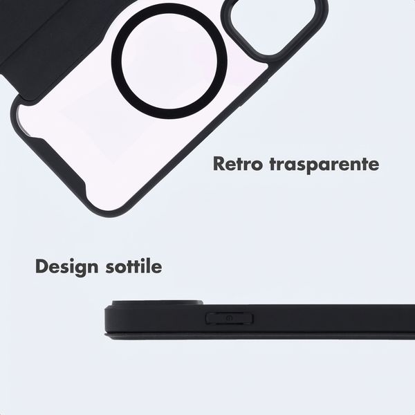 imoshion Bookcase trasparente con MagSafe Apple iPhone 15 - Nero