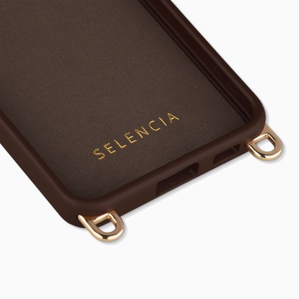 Selencia Cover posteriore Rivièra con MagSafe con ganci rimovibili Samsung Galaxy A57 (5G) - Choco Brown