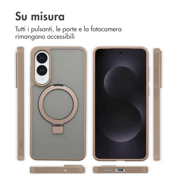 Accezz Cover con anello e supporto con MagSafe Samsung Galaxy S25 Edge - Marrone