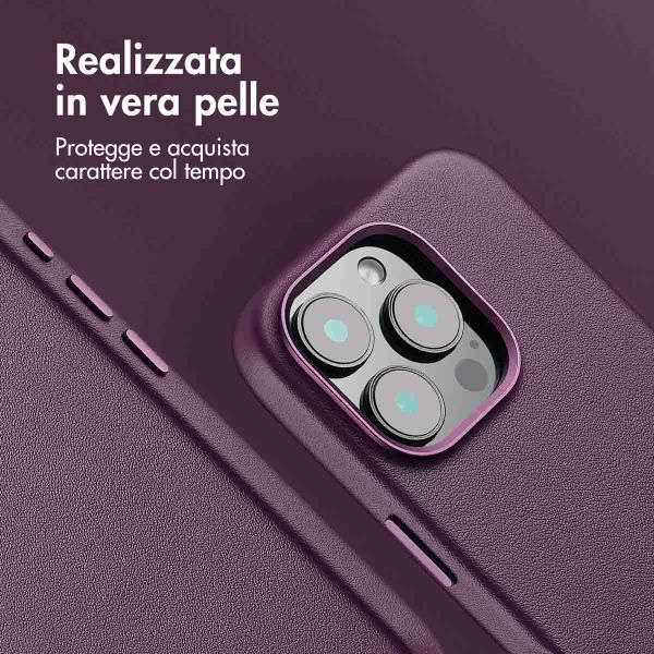 Accezz Cover in Pelle con MagSafe Apple iPhone 16 Pro - Heath Purple